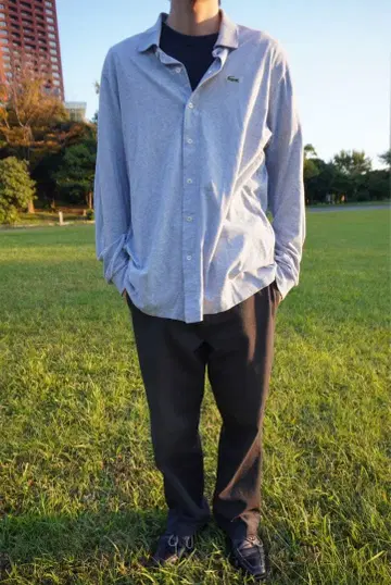 라코스테 니트 셔츠 80S~90S 스페인산 175cm 60kg 착용