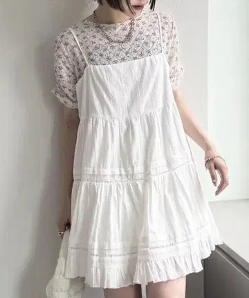 [ w closet ] 코튼 프릴 미니 원피스