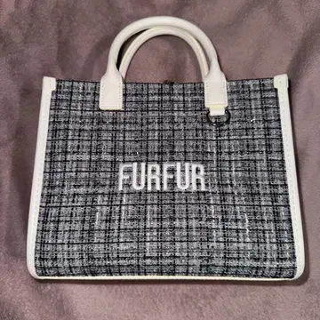FURFUR 트위드 로고 토트백