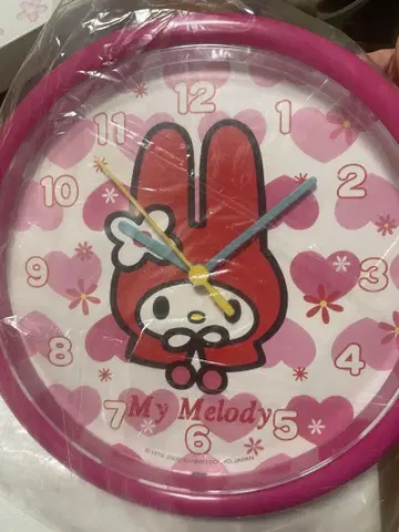My Melody 벽걸이 시계 핑크 산리오 마이멜로디 레트로