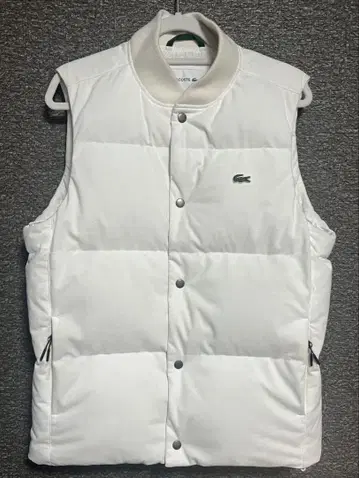 LACOSTE 다운 베스트 화이트 와니 로고 M