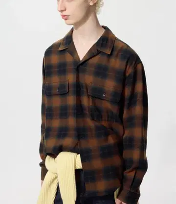 유니클로 JW ANDERSON 브러쉬드 코튼 오버 사이즈 셔츠 L