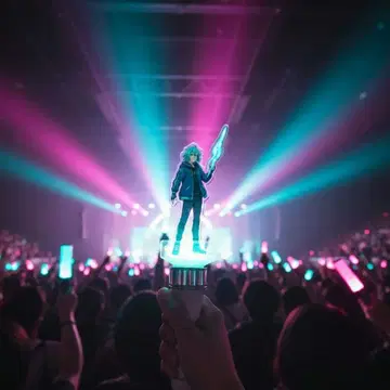 응원봉으로 아크릴 스탠드를 빛나게 하는 덕질 아이템