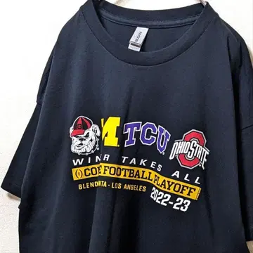 길단 TCU 칼리지 풋볼 플레이오프 T셔츠 블랙 XL 구제 의류