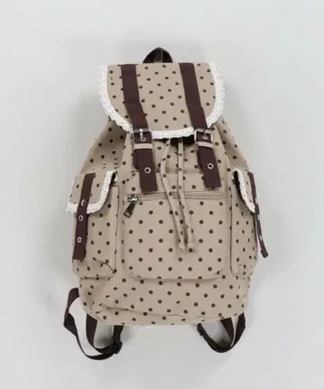 SPINNS 모리걸 헤이세이 여자아이 백팩 도트 무늬 레이스 포함