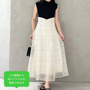 MERCURYDUO 머큐리 듀오 시어 체크 니트 원피스