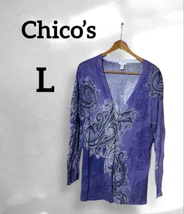 Chico 보라색 페이즐리 무늬 긴팔 가디건 Size 2 [ L ]