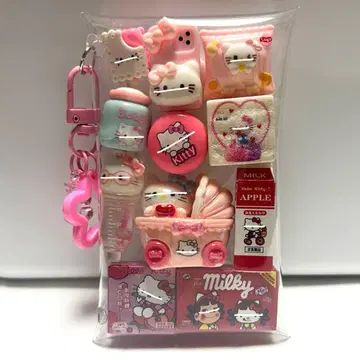 가챠 파우치 채우기 타입 핑크 화이트 고양이