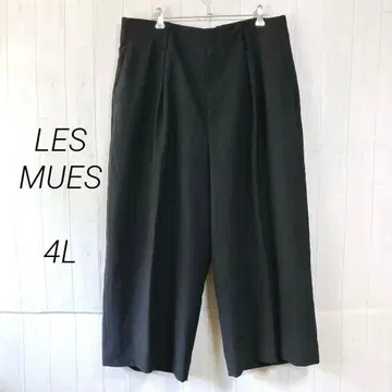LES MUES 와이드 팬츠 블랙 4L 상당 무지 빅 사이즈