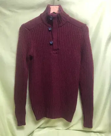 버건디 하이넥 스웨터 H&M USED