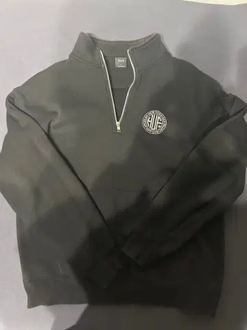 HUF 블랙 하프 지퍼 맨투맨 L