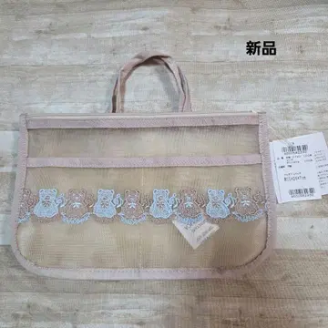 새상품 근택 레이스 곰 메쉬 백 인 백 베이지