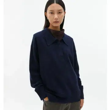 studiodoe 하프 집 폴로 니트 스웨터
