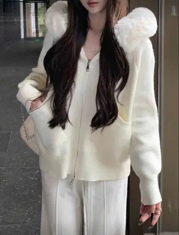 SHEIN 후드 부착 집업 후드티 니트 가디건 S 사이즈