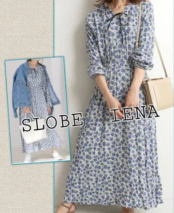 SLOBE IENA/Primrose 개더 넥 원피스/ [ 손세탁 가능 ]