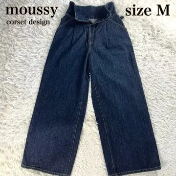 [ 미사용급 ] moussy 코르셋 디자인 배기 데님 인디고