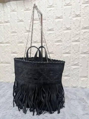 [새상품급] 소가죽 스웨이드 프린지 핸드백 원숄더백