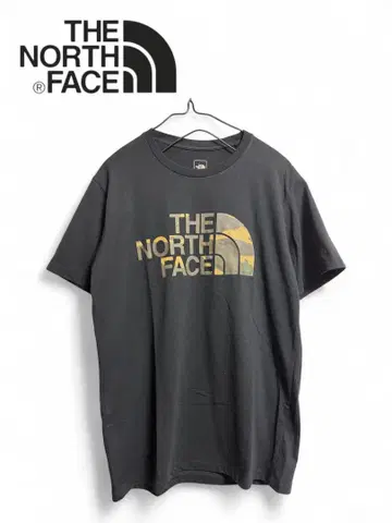 THE NORTH FACE 카모 패턴 로고 프린트 T셔츠 블랙 M