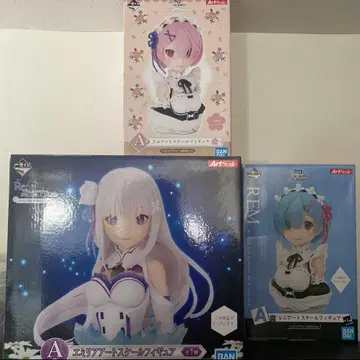 리제로 렘, 라무, 에밀리아 아트 스케일 피규어