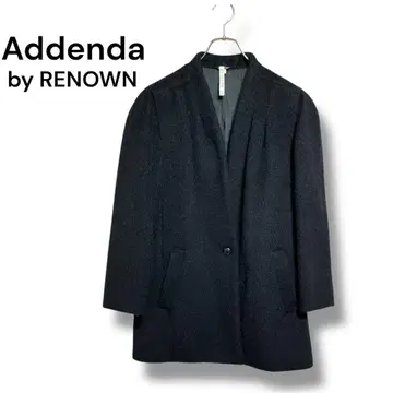 Addenda 울 혼방 노카라 코트 블랙 L 상당 원 버튼 가을/겨울