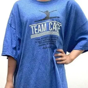 길단 T셔츠 TEAM CAGE 블루 파랑 2XL 올드 구제 의류