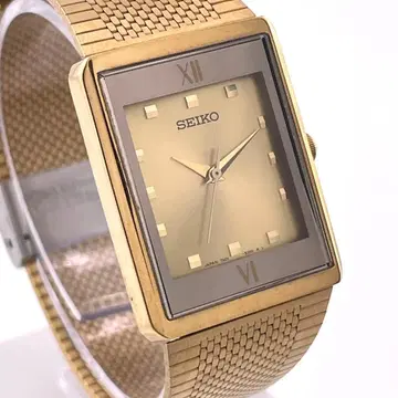 [ 작동 ] SEIKO 손목시계 새상품 배터리 샴페인 골드 빈티지 남성용