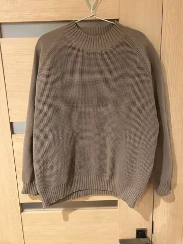 베이지 뜨개질 디자인 니트 스웨터 XL