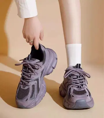 새상품 통굽 스니커즈 smoky purple 보라색 24cm