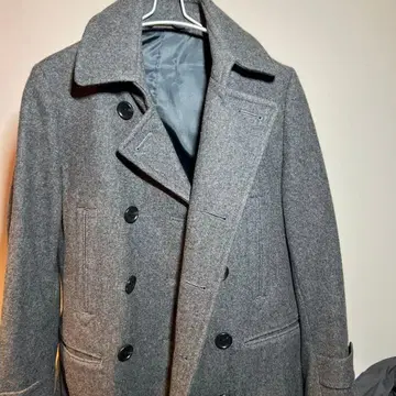 그레이 울 피 코트 사이드 포켓 포함 빔즈