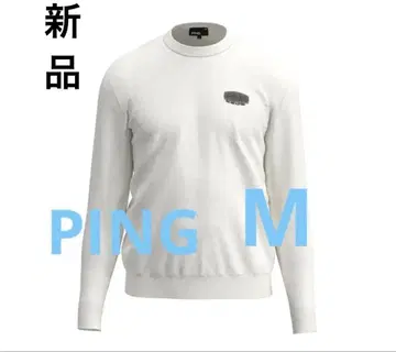 새상품 핑 PING 플레인 니팅 크루넥 니트 M 사이즈 화이트