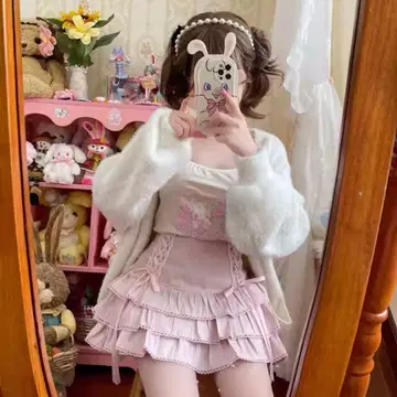 프릴 플리츠 스커트