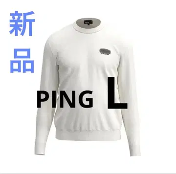 새상품 핑 PING 플레인 니팅 크루넥 니트 L 사이즈 화이트