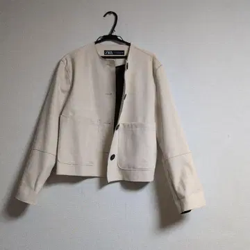 ZARA 베이지 노카라 자켓