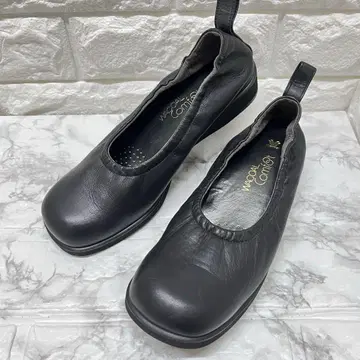 새상품급 Wacoal Comfort 가죽 플랫슈즈 22cm 블랙
