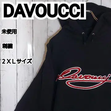 [ DAVOUCCI ] 미사용 다보치 자수 후드티 후디 2XL 블랙