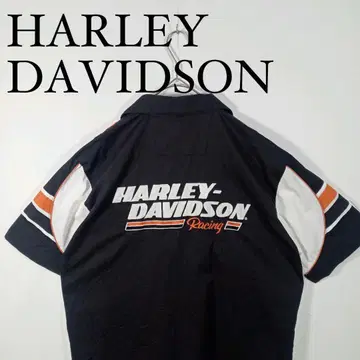 HARLEY-DAVIDSON 반팔 레이싱 셔츠 M 오픈 카라