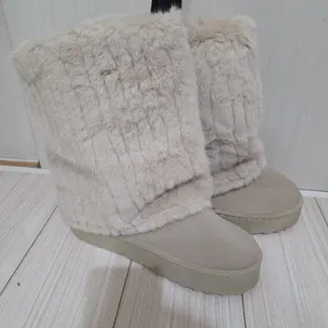 베이지 어그 부츠 퍼 스웨이드 26cm
