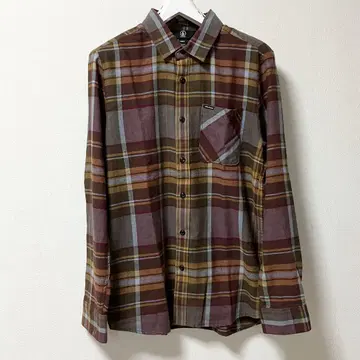 VOLCOM 볼컴 체크 플란넬 셔츠 M 긴팔 셔츠