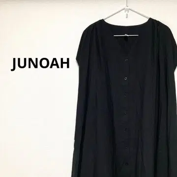 주노아 여성용 슬리브리스 원피스 블랙 무지 리본 포함