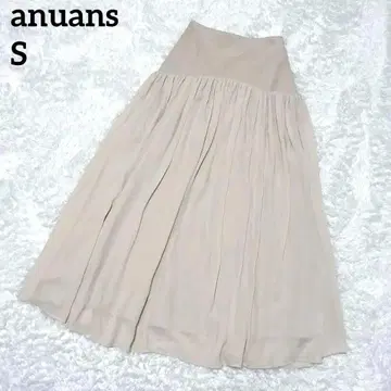 [ 새상품급 ] 아뉴앙스 하이웨스트 개더 스커트 베이지 S 최근 모델