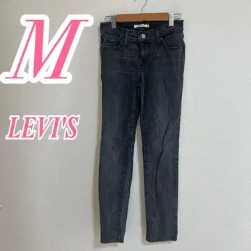 리바이스 블랙 데님 쉐이핑 슬림 M 롱 기장