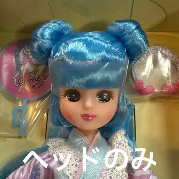 새상품 리카짱 헤드 옷 갈아입히기 인형 스카이블루 헤어 당고 의류 없음