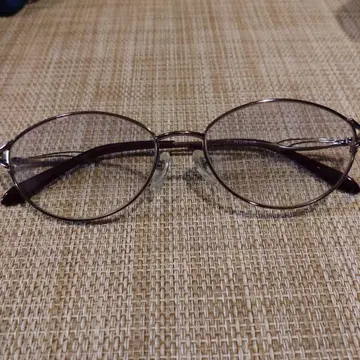 퍼플 오벌 메탈 안경