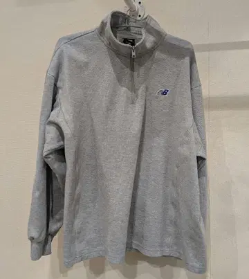 New Balance 그레이 하프 지퍼 트레이닝복 L