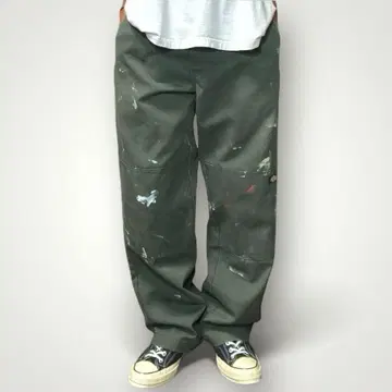 Dickies 더블니 워크 팬츠 루즈핏 페인트 1점