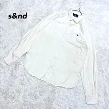 [세컨드] 긴팔 셔츠 화이트 L 코튼 100 로고 심플