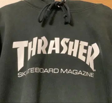 THRASHER 후드 부착 후드티 블랙