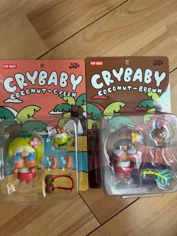 POPMART Crybaby Coconut 피규어 브라운 그린