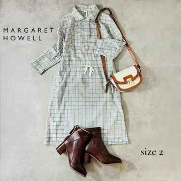 MHL. by MARGARET HOWELL 체크 무늬 코튼 원피스 M