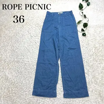 ROPE PICNIC 허리 쉐이프 데님 스트레이트 팬츠 스카이블루 36